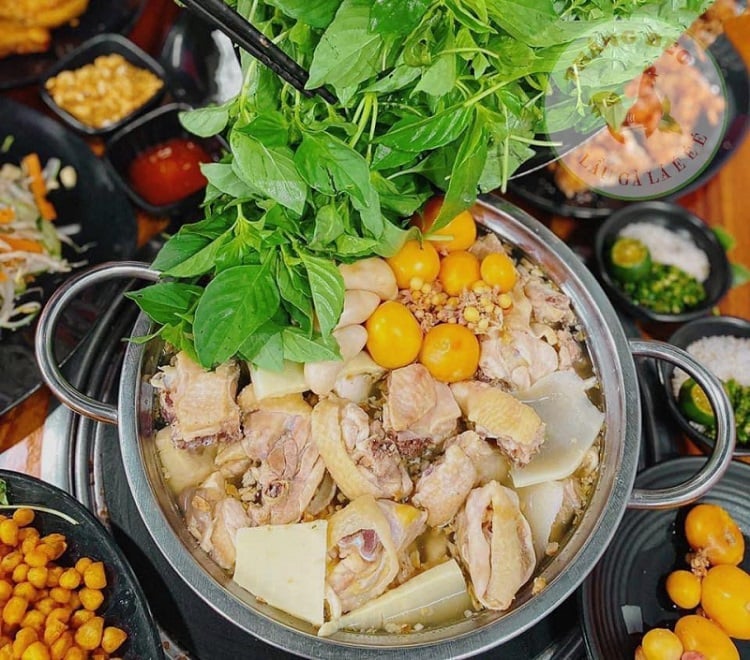 Lẩu gà lá é Đà Lạt